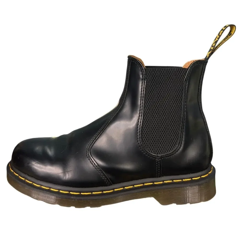 Dr. Martens Unisex 2976 Black Leather Pull On Chelsea Boot Size M 8 W 9